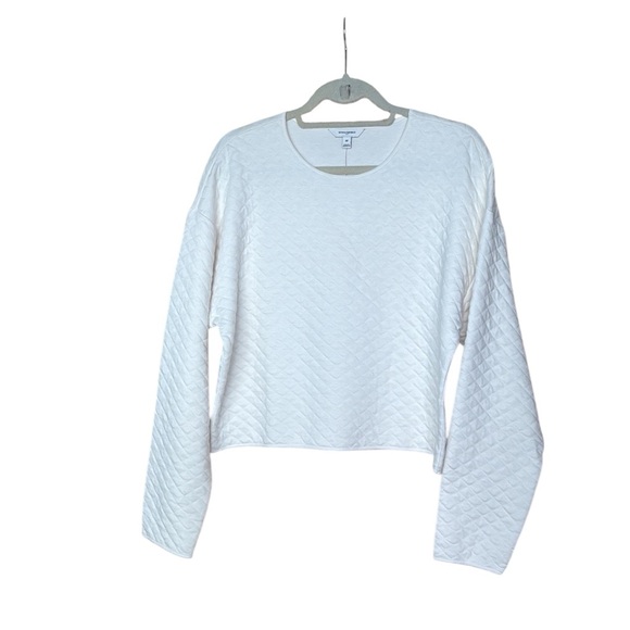 Banana Republic Off-White Textured Long Sleeve Top – Elegant & Versatile, Size M - Picture 3 of 9